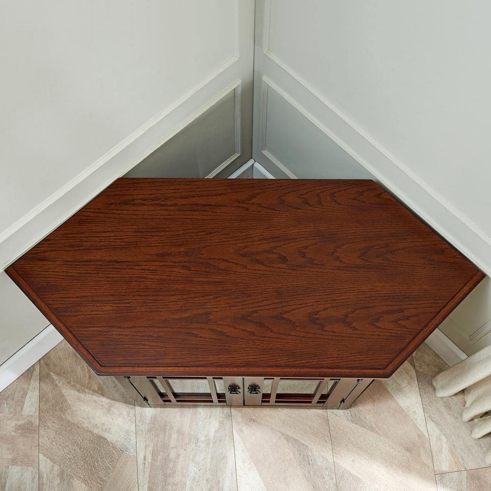 Riley Holliday Mission Oak Corner TV Stand for 50-inch TVs