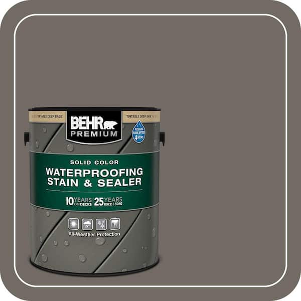 1 gal. #PPU24-04 Burnished Pewter Solid Color Waterproofing Exterior Wood Stain and Sealer