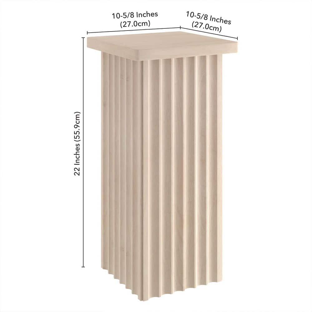 Bourne 10.75 in. Satin Walnut Square MDF Top End Table - thumbnail 8