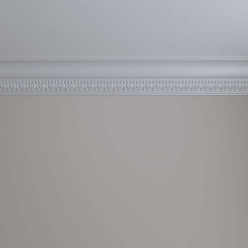 Primed White Geometric Polyurethane Crown Moulding Sample