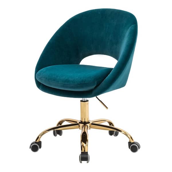 Boyel Living Green Cute Desk Chair, Wooden Swivel Desk Chair With Wheels