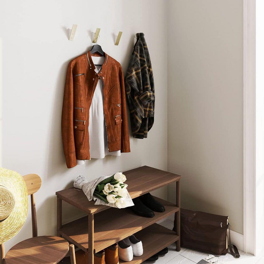 Gold Wall Coat Hook Rack (Set of 6)