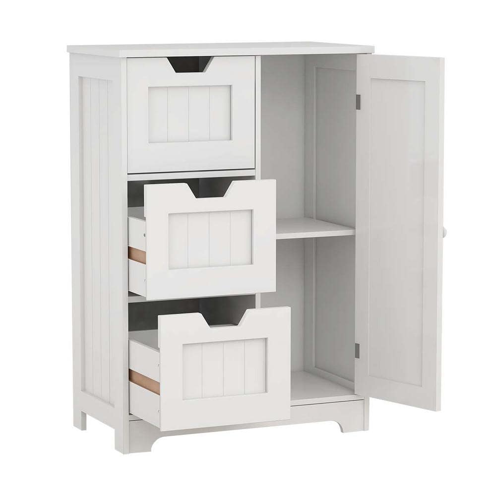23.62 in. W x 11.81 in. D x 31.89 in. H Freestanding Linen Cabinet with 3-D