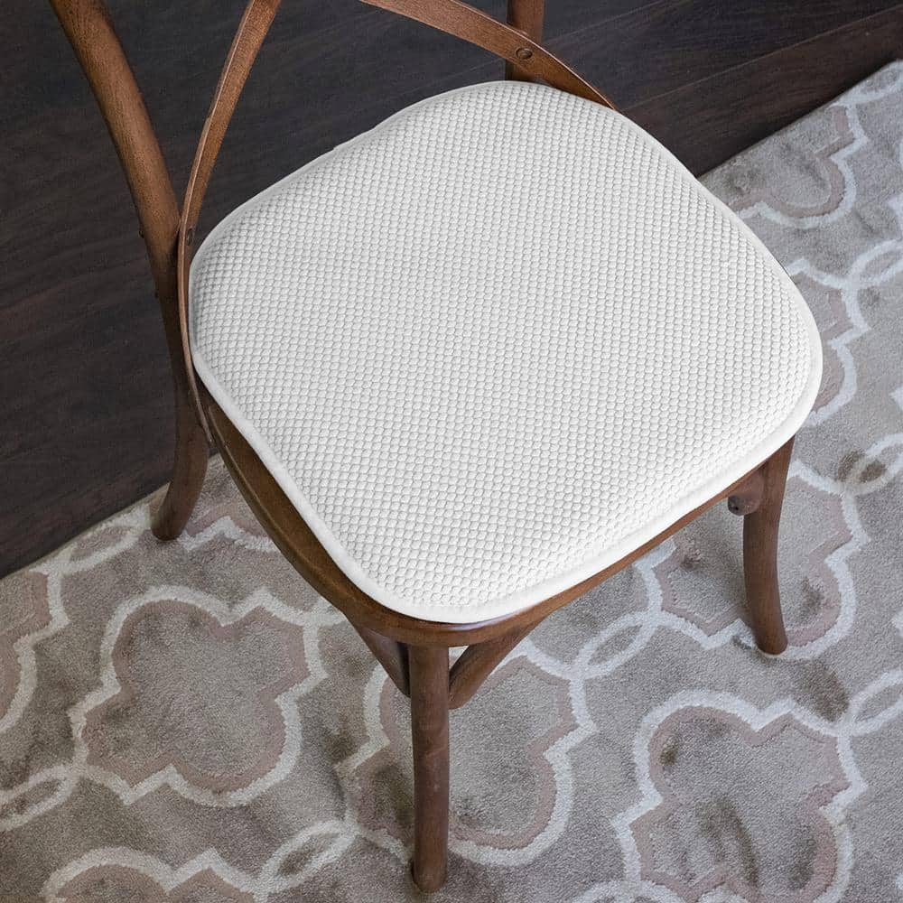 White Memory Foam Honeycomb Non-Slip Chair Cushion Set
