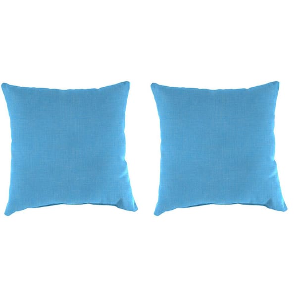 Jordan Manufacturing 16 in. L x 16 in. W x 4 in. T Square Outdoor Throw Pillow in Celosia Ice (2-Pack)