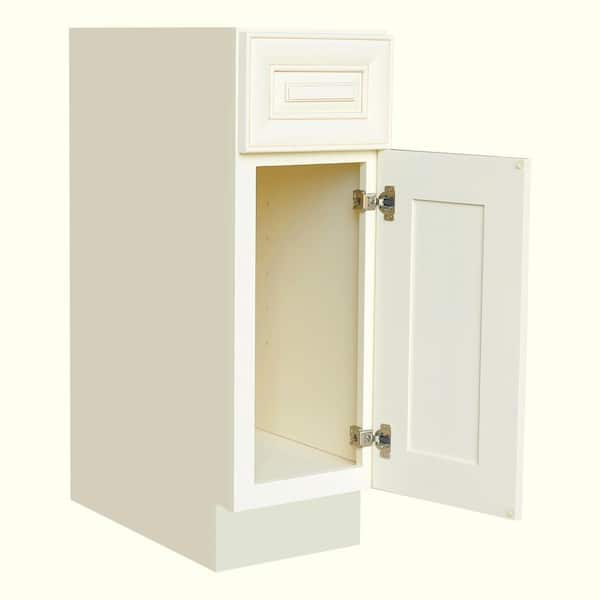 Plywell Ready to Assemble 21x34.5x24 in. Base Cabinet with 1 Door and 1 Drawer in Antique White