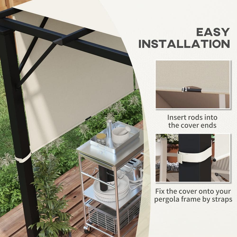 Outsunny UV Protection Beige Polyester Pergola Shade Cover for 10 x 11.8ft Pergola