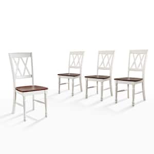 Shelby Distressed White Wooden Dining Chair Set of 4