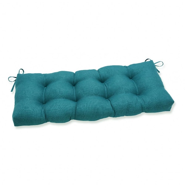 Pillow Perfect Solid Rectangular Outdoor Bench Cushion in Green