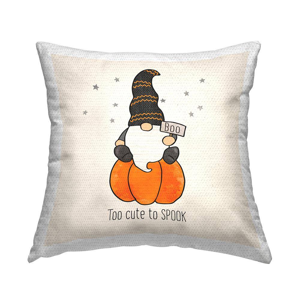 Too Cute To Spook Pumpkin Gnome Off-White Square Outdoor Throw Pillow price history on PriceWatchPro