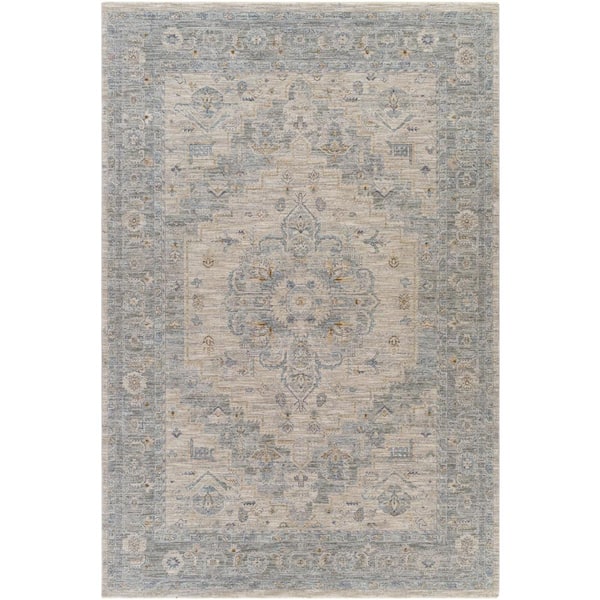Livabliss Warwick Denim/Tan 9 ft. x 12 ft. Indoor Area Rug