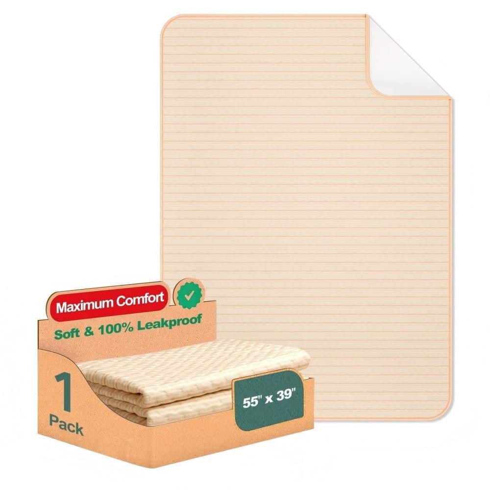 4-Layer Waterproof Bamboo Rayon 55 in. x 39 in. Incontinence Bed Pads, Furniture Protector Washable Underpads (1-Pack) price history on PriceWatchPro