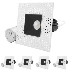 2 in Canless Remodel Black LED Trimless Recessed Light 5 Color Temperatures Interlocking Module 15W Wet Rated (4-Pack)
