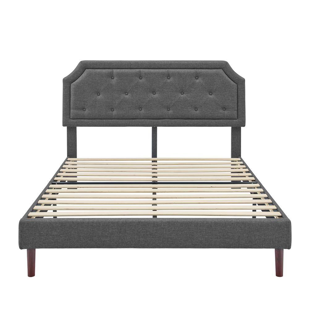 Ahokua 41 34 In W Gray Twin Modern Style Upholstered Platform Bed With   Gray Ahokua Platform Beds Xym Bu1002g T 64 1000 