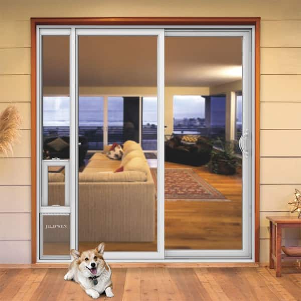 Jeld Wen 72 In X 80 V2500 White, Doggie Door For Sliding Glass Door Home Depot