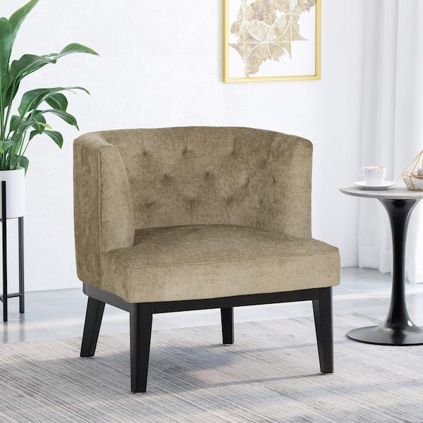 Noble House Brayden Medium Beige Fabric Tufted Club Chair 15883