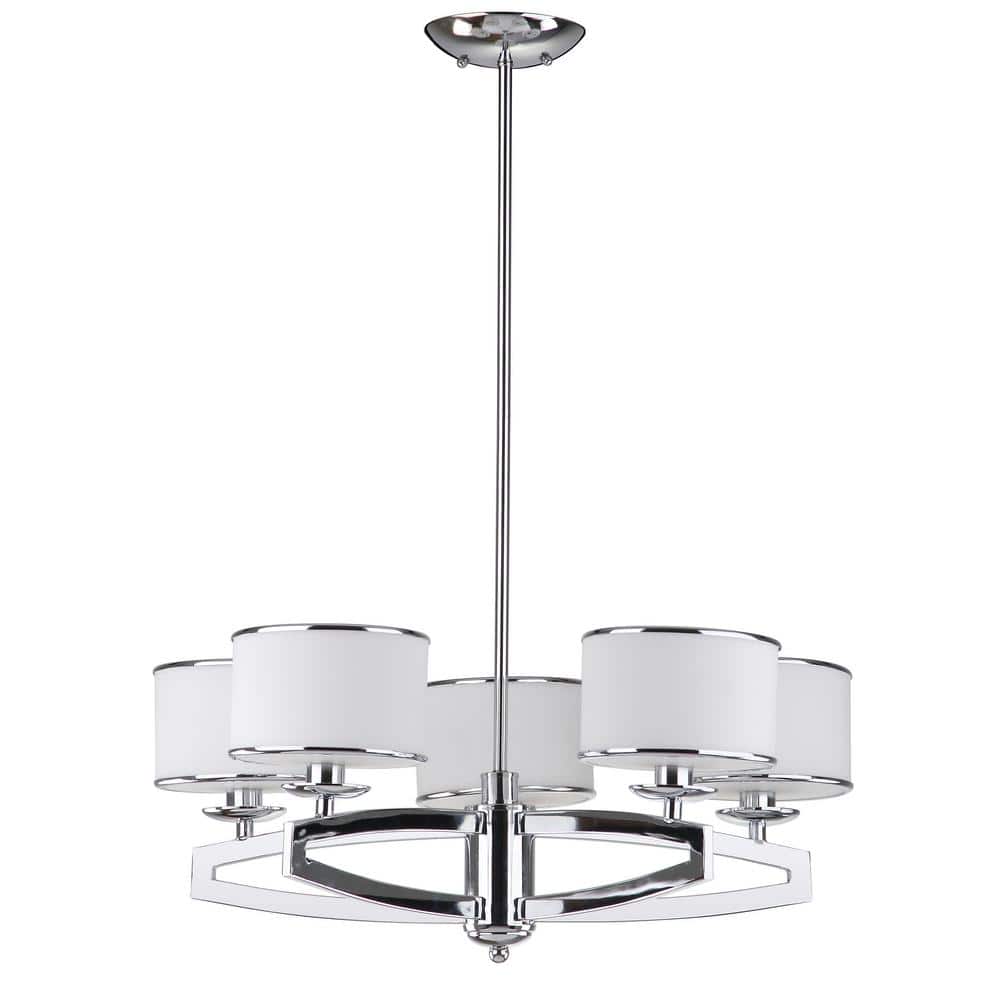 Lenora 25" Chrome Glass Drum Pendant Light