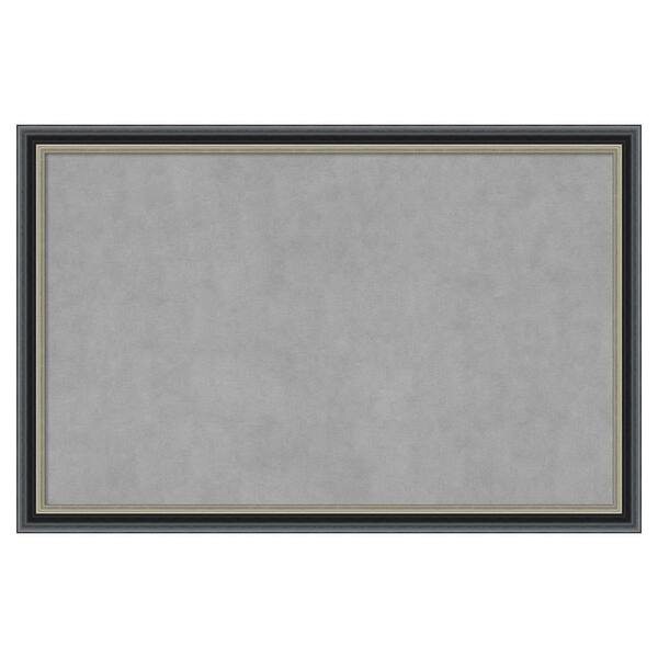 Amanti Art Theo Black Silver 35 in. x 23 in Framed Magnetic Board