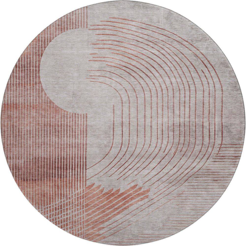 Mayfield Premium Machine Washable Abstract AMF2003 Salmon 8 ft. x 8 ft. Round Rug price history on PriceWatchPro
