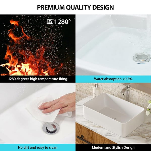 WELLFOR 21 in. L x 14 in. W x 5.5 in . H Ceramic Rectangular