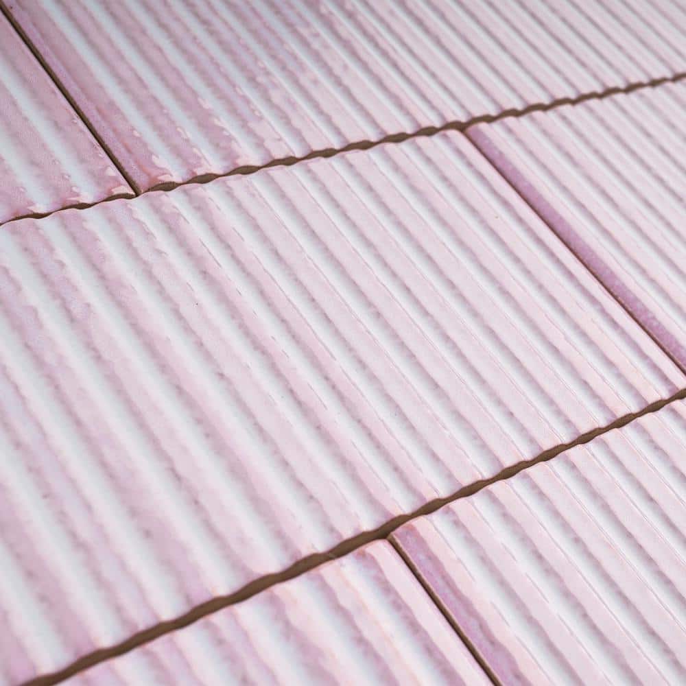 Soldeu Pink Ceramic Subway Wall Tile 3" x 12"