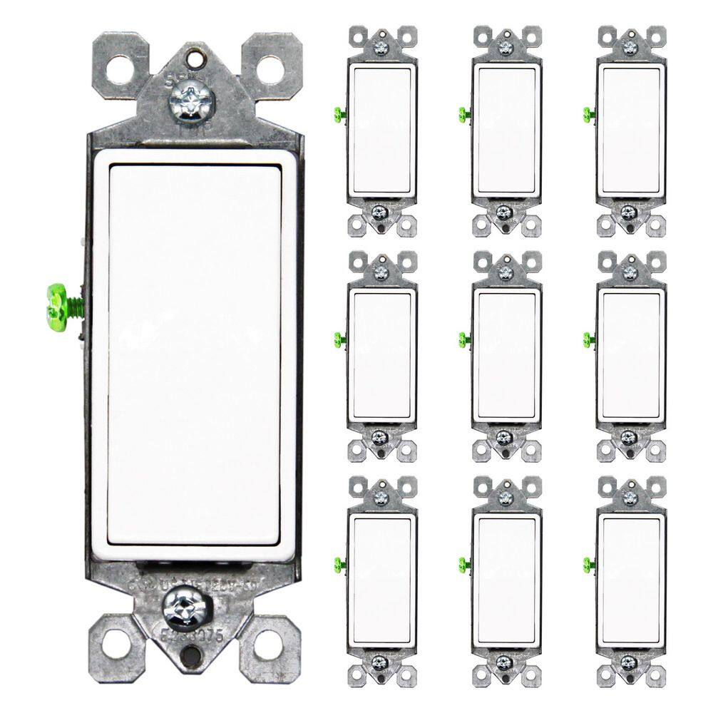 Decorator 15 Amp Single-Pole Paddle/Rocker Wall Light Switch, White (20-Pack) price history on PriceWatchPro