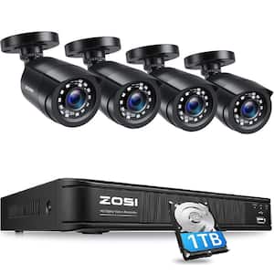 8-Channel 1080p DVR 1TB Hard Drive Security Camera System with 4 Wired Bullet Cameras