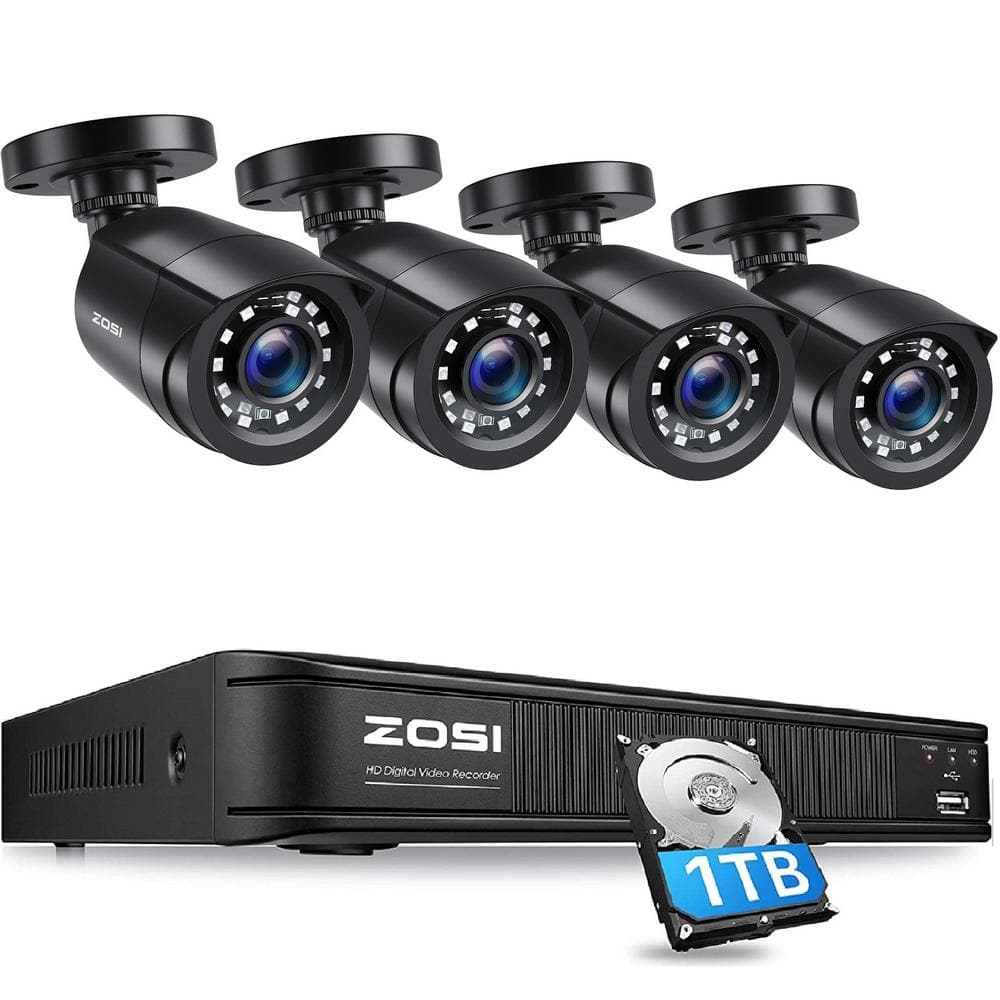 8-Channel 1080p DVR 1TB Hard Drive Security Camera System with 4 Wired Bullet Cameras price history on PriceWatchPro