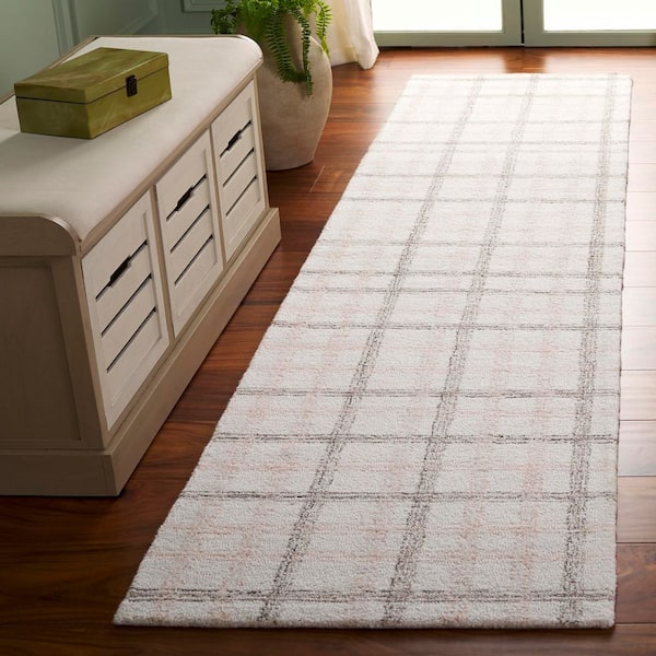 Ebony 2 ft. x 9 ft. Beige/Ivory Geometric Lattice Runner Rug