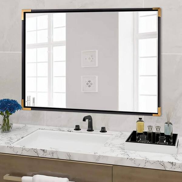 ANDY STAR 40 in. W x 1.00 in. H Rectangular Wood Framed Vanity Mirror