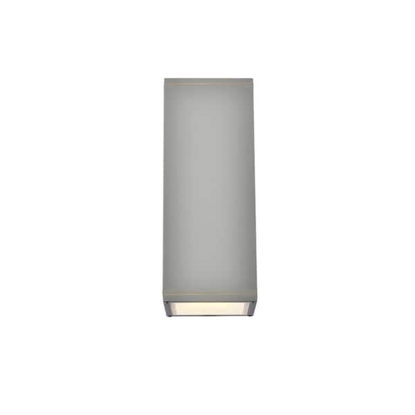 PRIVATE BRAND UNBRANDED Timeless Home 1-Light Rectangular Silver LED Outdoor Wall Sconce