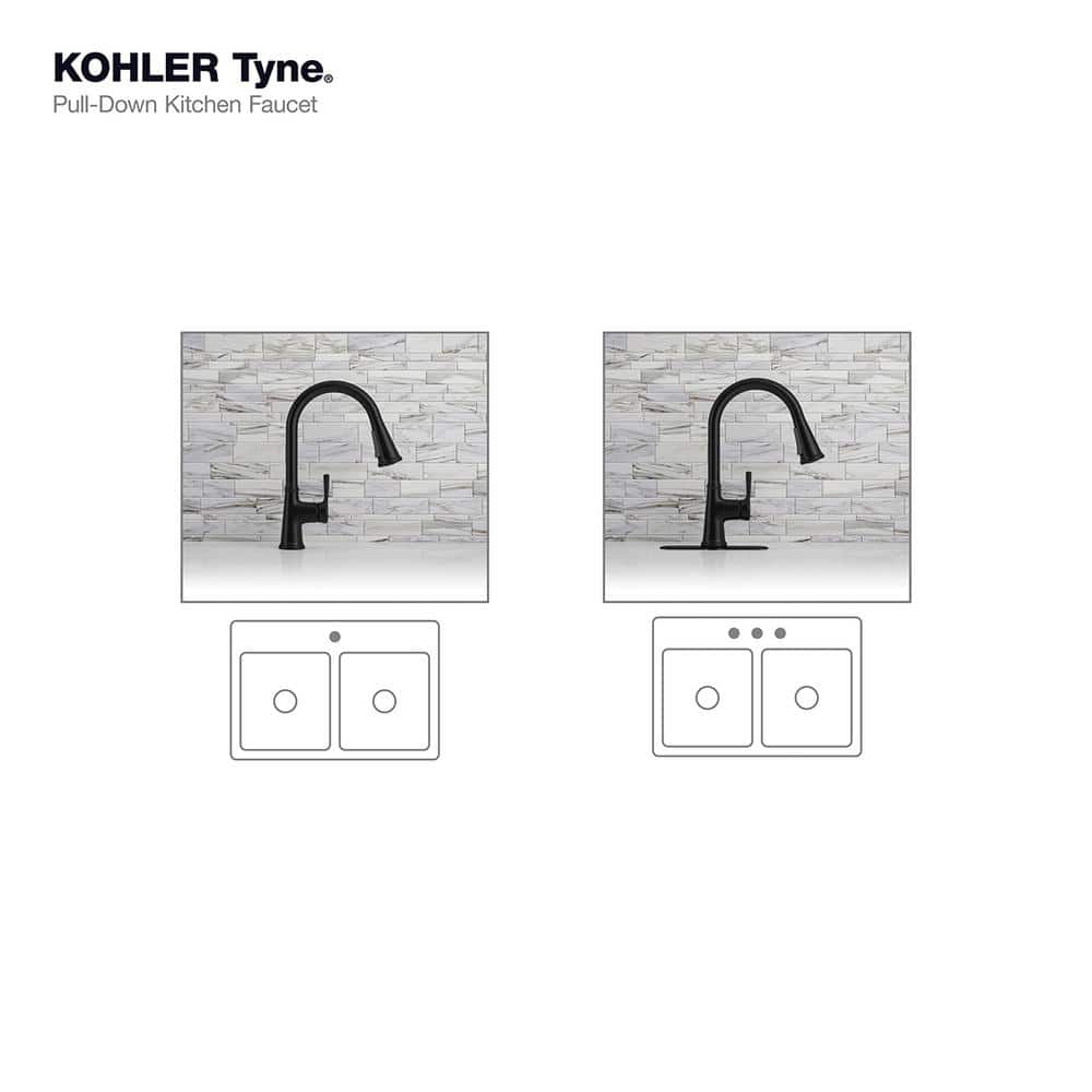Matte Black Ceramic Single-Handle Pull-Down Kitchen Faucet