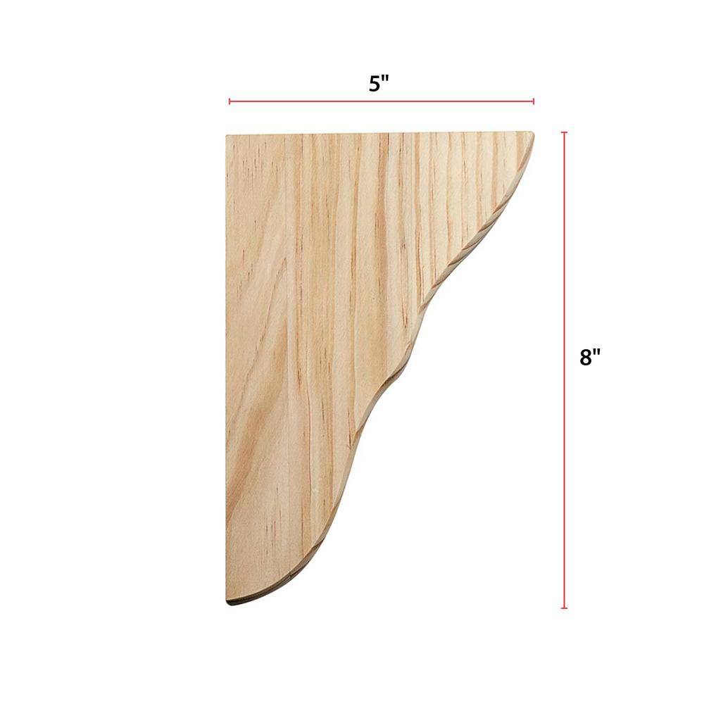 Satin Finish Pine Wall Mount Bracket 5 in.