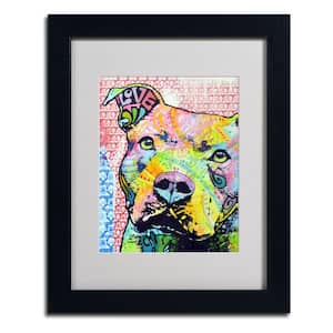 11 in. x 14 in. Thoughtful Pitbull II Matted Black Framed Wall Art