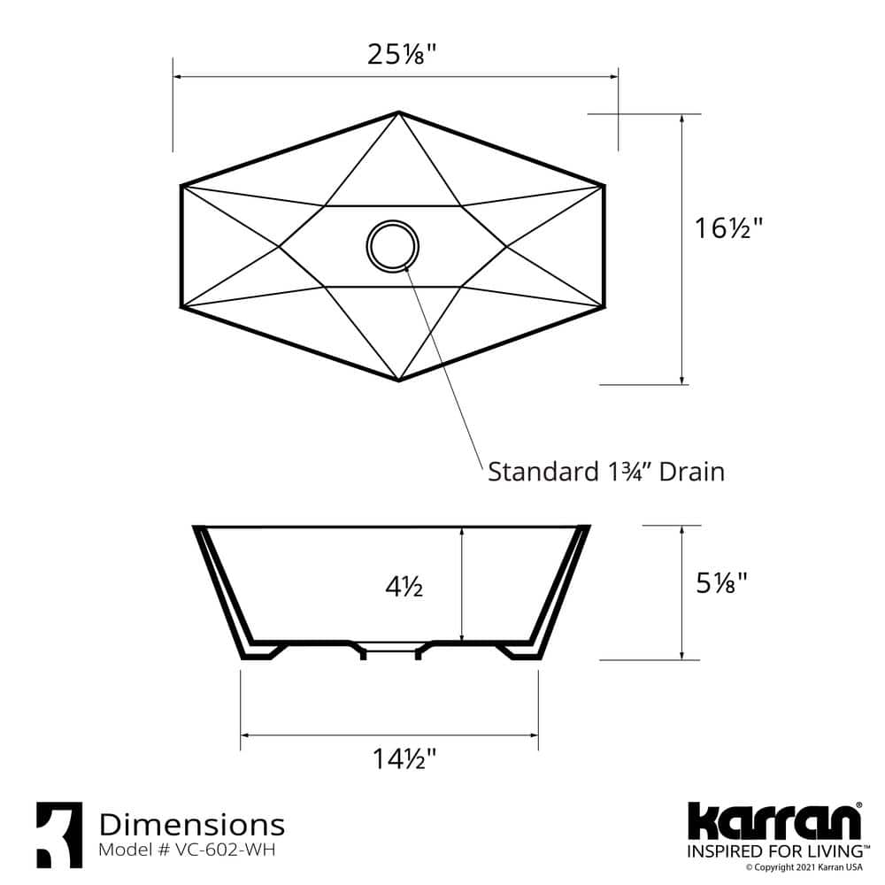 Valera 25" White Ceramic Undermount Bathroom Sink