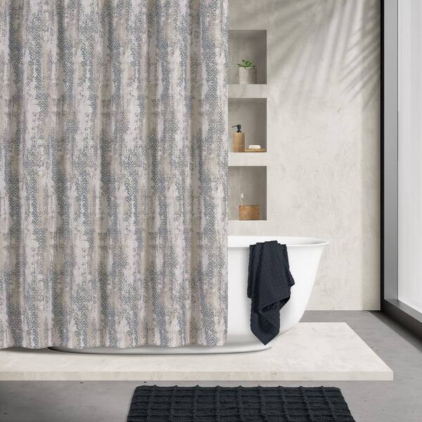 Raven Navy Polyester Shower Curtain 72 in. x 72 in. 2809010SC The