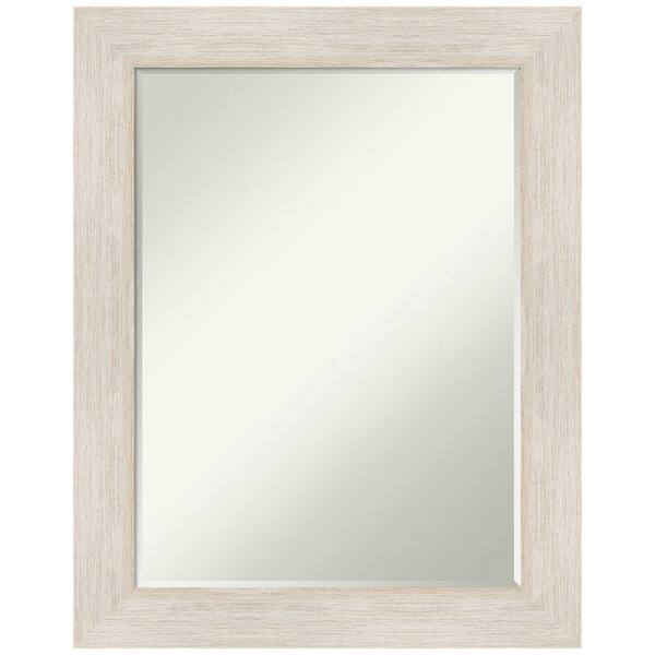 Amanti Art Hardwood Whitewash 23 in. x 29 in. Petite Bevel Farmhouse Rectangle Wood Framed Wall
