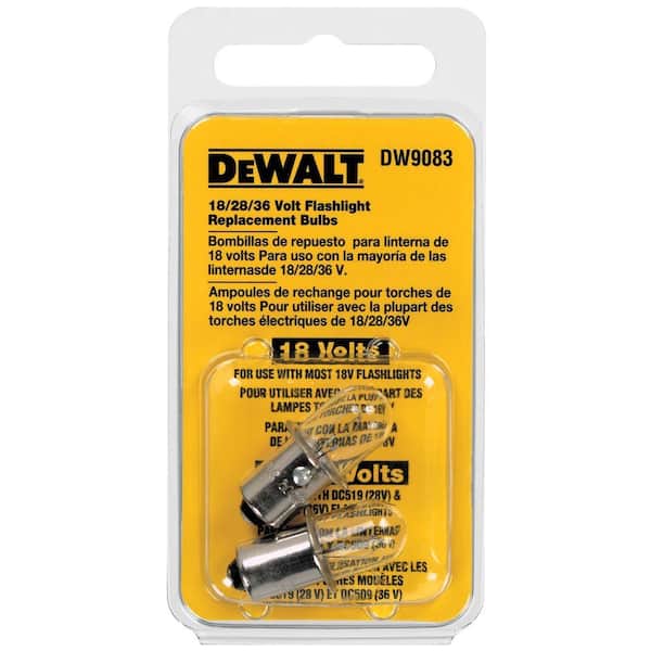  DEWALT Replacement Bulb For 18V Flashlight, 2 Bulbs (DW9083) :  Tools & Home Improvement