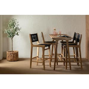 Agave Bohemian black Wood 53.25 in. 4-Legs Dining Table for 4