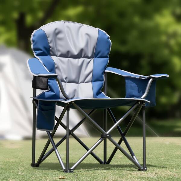 Blue, Camping Folding Chair, Heavy Duty Padded Chair with