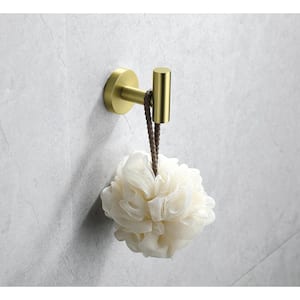 Bathroom J-Hook Robe/Towel Hook Towel Hook in Stainless Steel Brushed Gold (2-Piece)