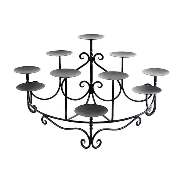 ACHLA DESIGNS Tiered Small Spandrels II Hearth Fireplace Candelabr 18.75 in. L Graphite Finish