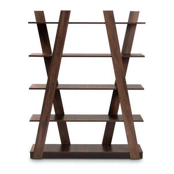 Baxton Studio Michio Walnut Etagere Bookcase 168 10767 HD The