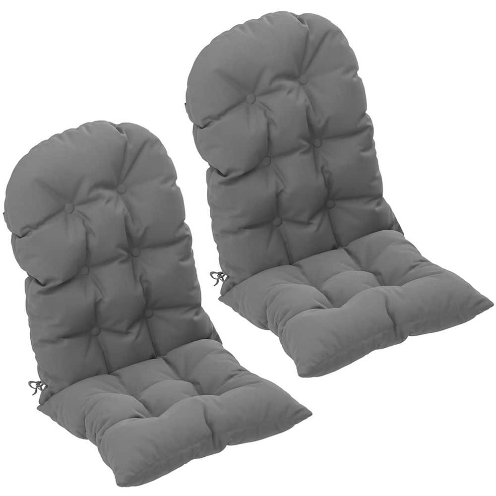 20.5 in. x 28.3 in. Outdoor Adirondack Chair Cushion Gray 2 Piece Set