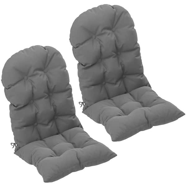Outsunny 20.5 in. x 28.3 in. Outdoor Adirondack Chair Cushion Gray 2 Piece Set