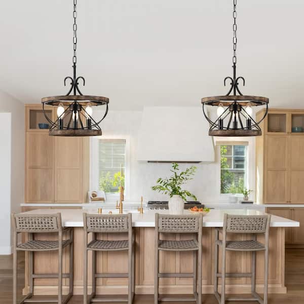 Oaks Aura Chica 3 Light 13 in. Weathered Wood Farmhouse Chandelier