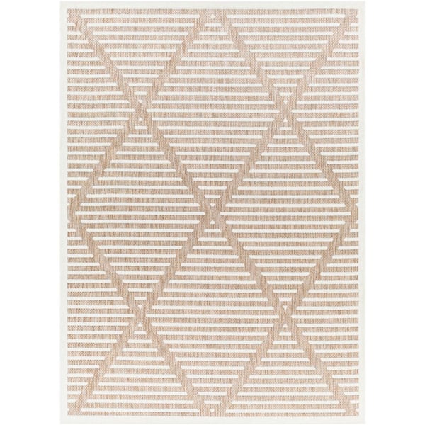 Livabliss San Tan/Cream Bohemian 8 ft. x 10 ft. Indoor/Outdoor Area Rug