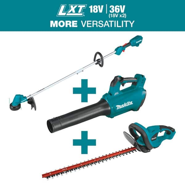 Makita LXT 18V Cordless 13 in. String Trimmer Tool Only with LXT Leaf Blower and 22 in. LXT Hedge Trimmer Tools Only XRU23ZXB03ZXH2Z The Home Depot