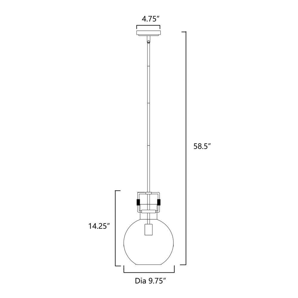 Brushed Nickel 10" Globe Clear Glass Pendant Light