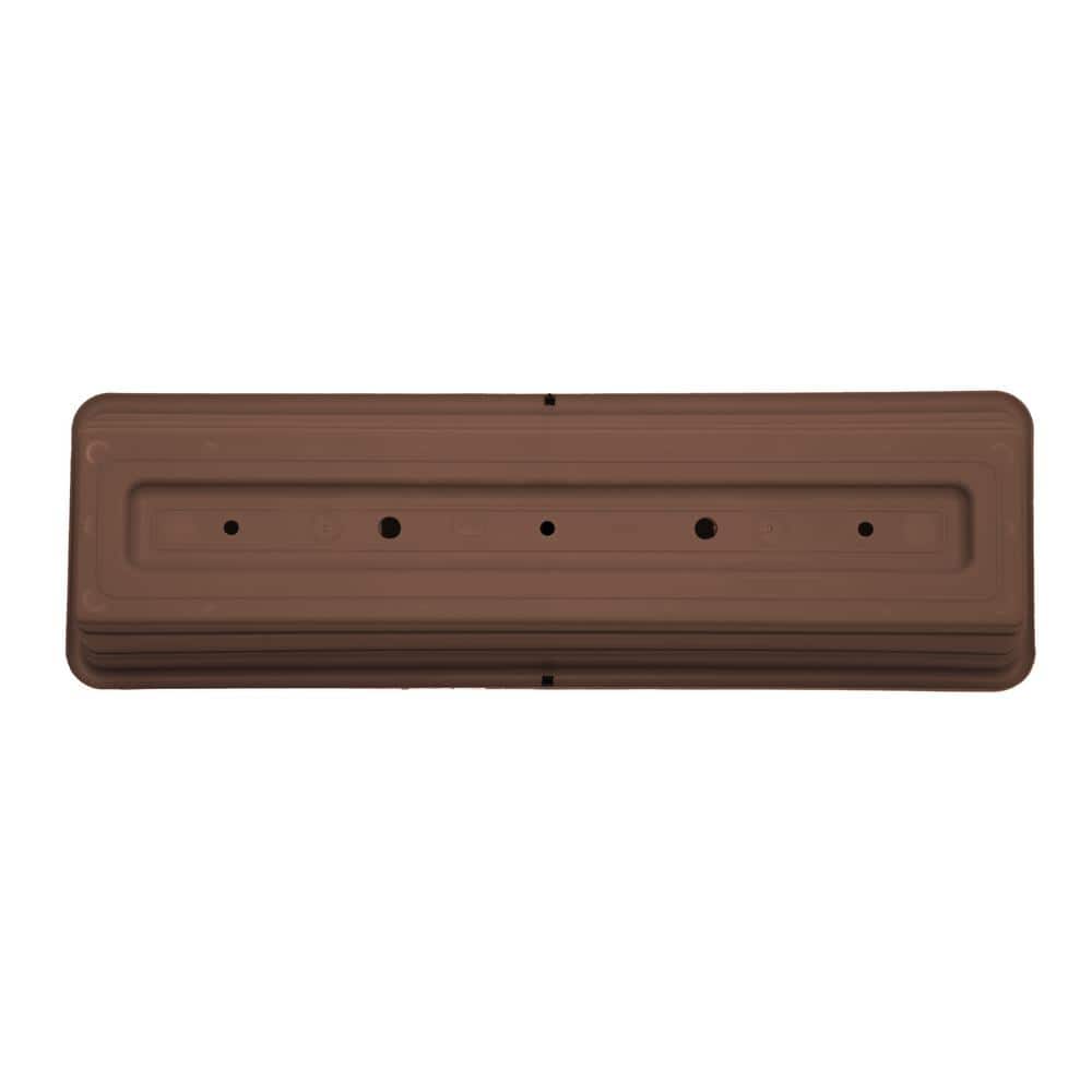 Chocolate Resin Self-Watering 30" Window Box with Saucer